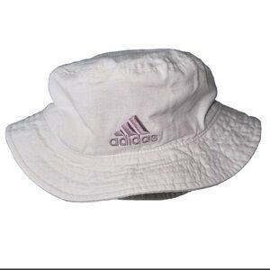 Adidas White Purple embroidered logo Bucket Hat sunhat beach summer aeroready
